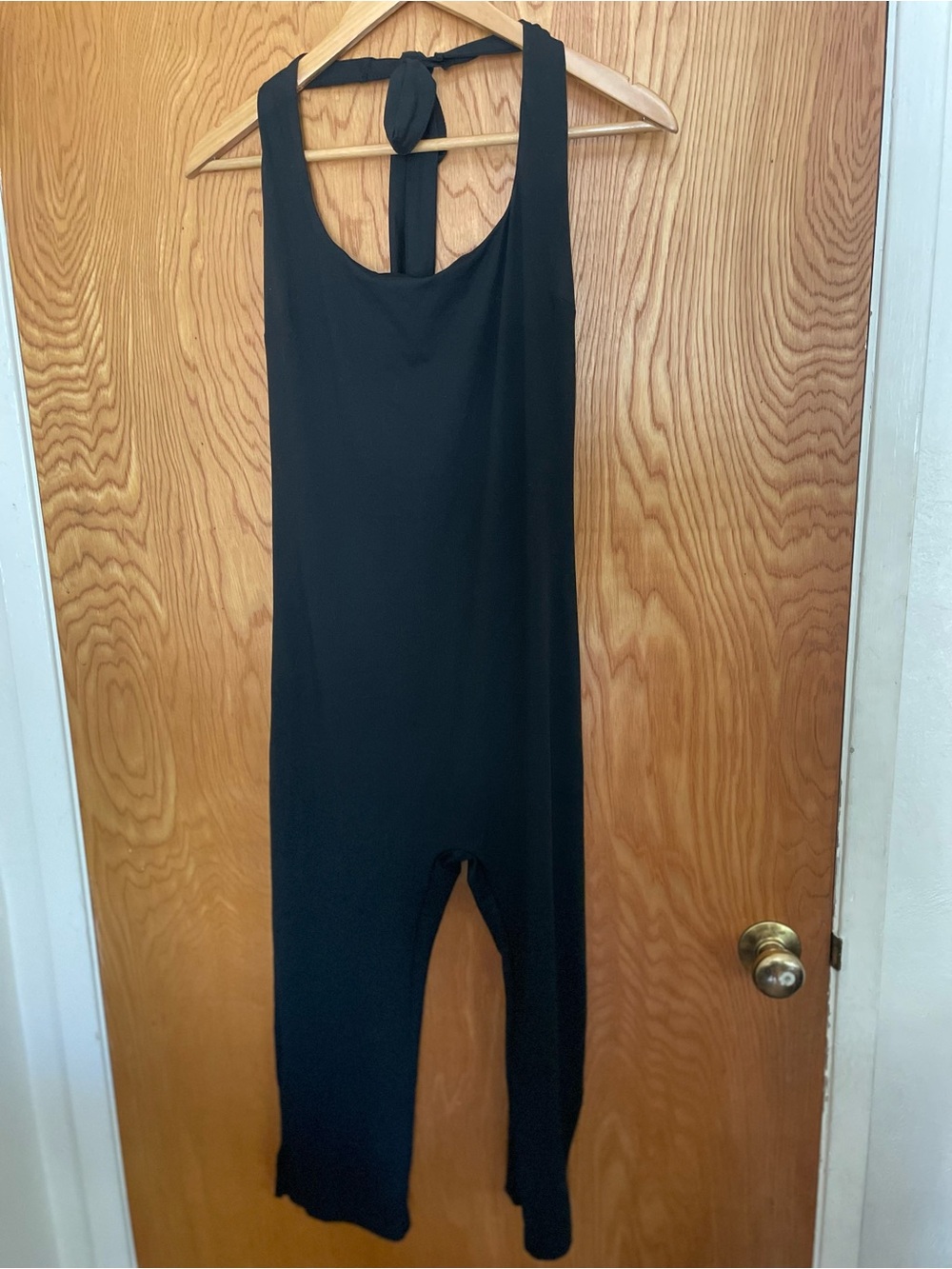 Black Sleeveless Jumpsuit with Tie Back